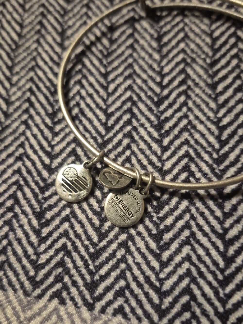 Alex and Ani Silver Sunburst Charm Bangle Bracelet - Picture 3 of 4